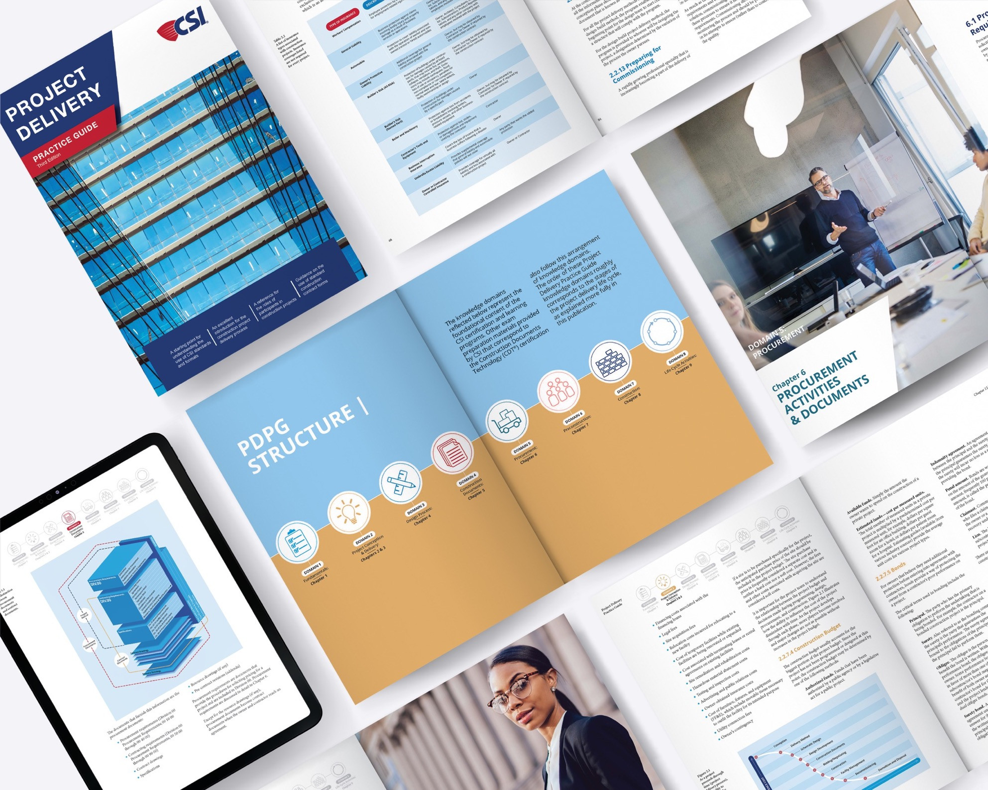 The cover and pages of the CSI PDPG manual.