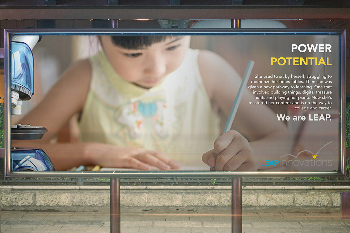 Billboard of the Leap Innovations campaign.