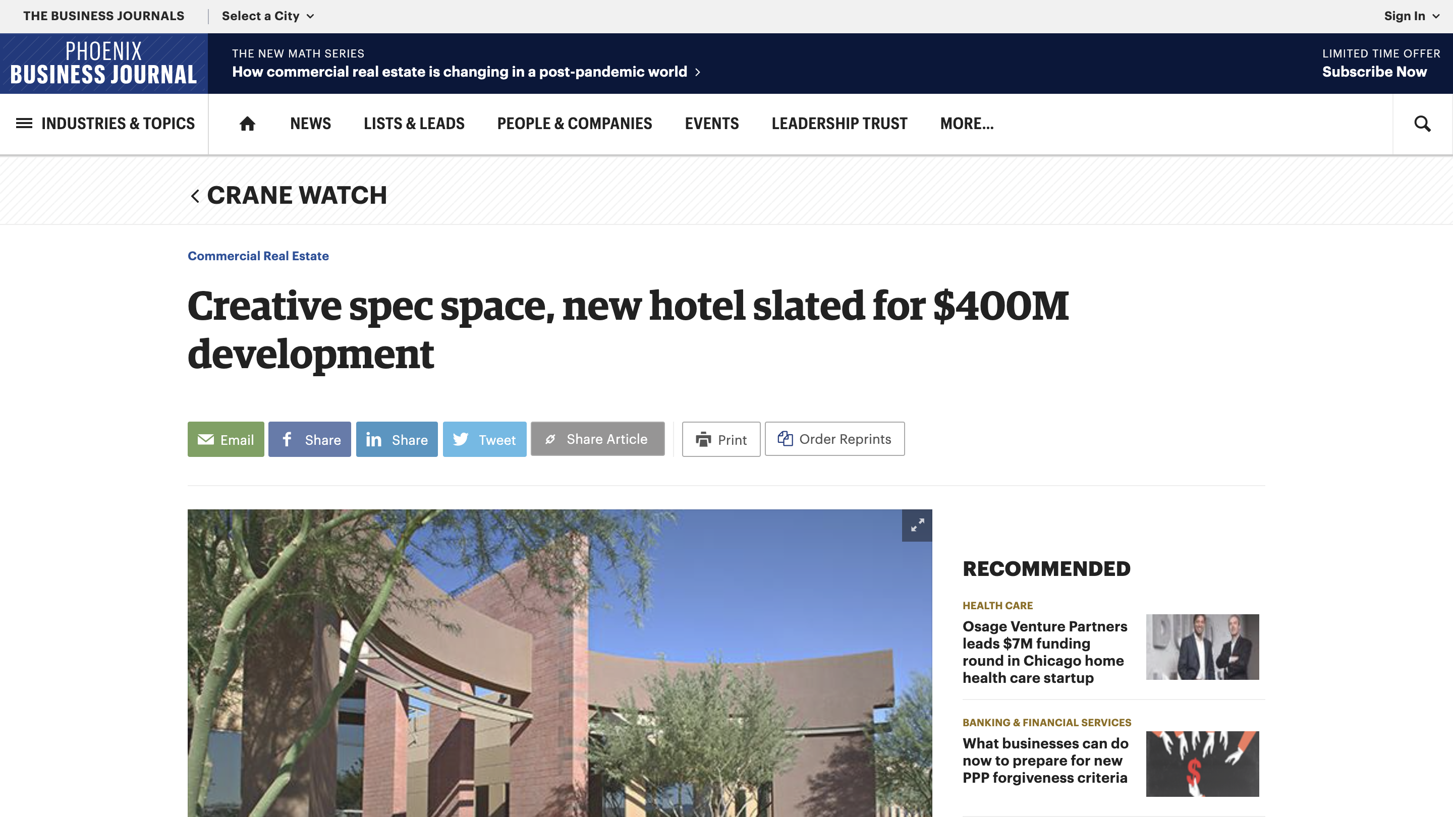 An article on Riverwalk from Phoenix Business Journal.