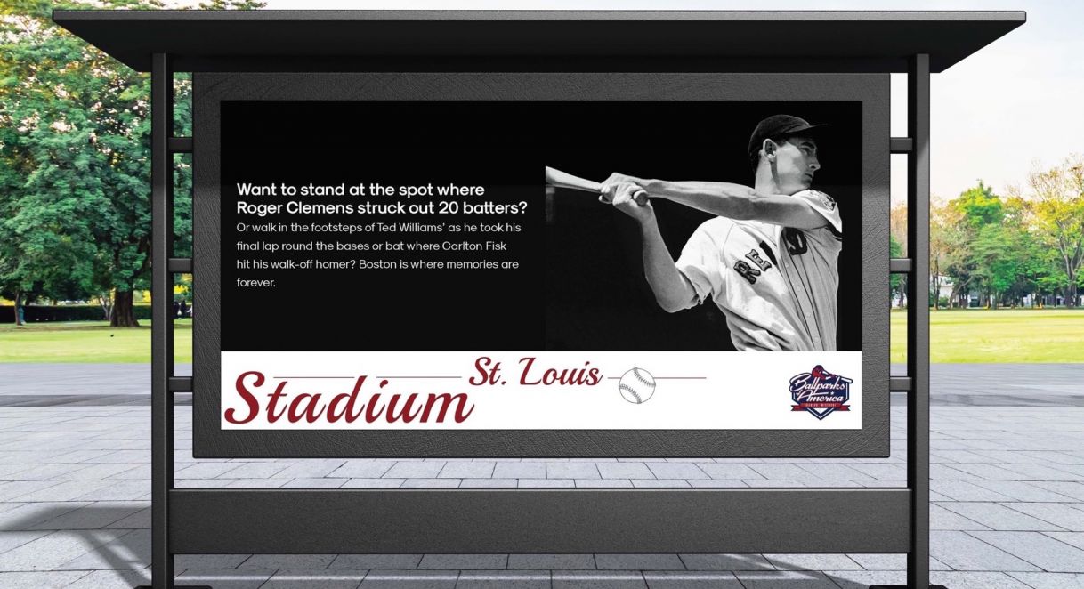Billboard of the Ballparks of America ad campaign.